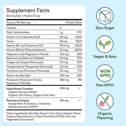 Feel Goods Hydration Hero, Sugar-Free Electrolyte Powder Packets for Daily Hydration - Electrolytes Drink Mix with Magnesium, Potassium & Vitamins for Fasting & Energy - Keto, Vegan & Organic Flavors