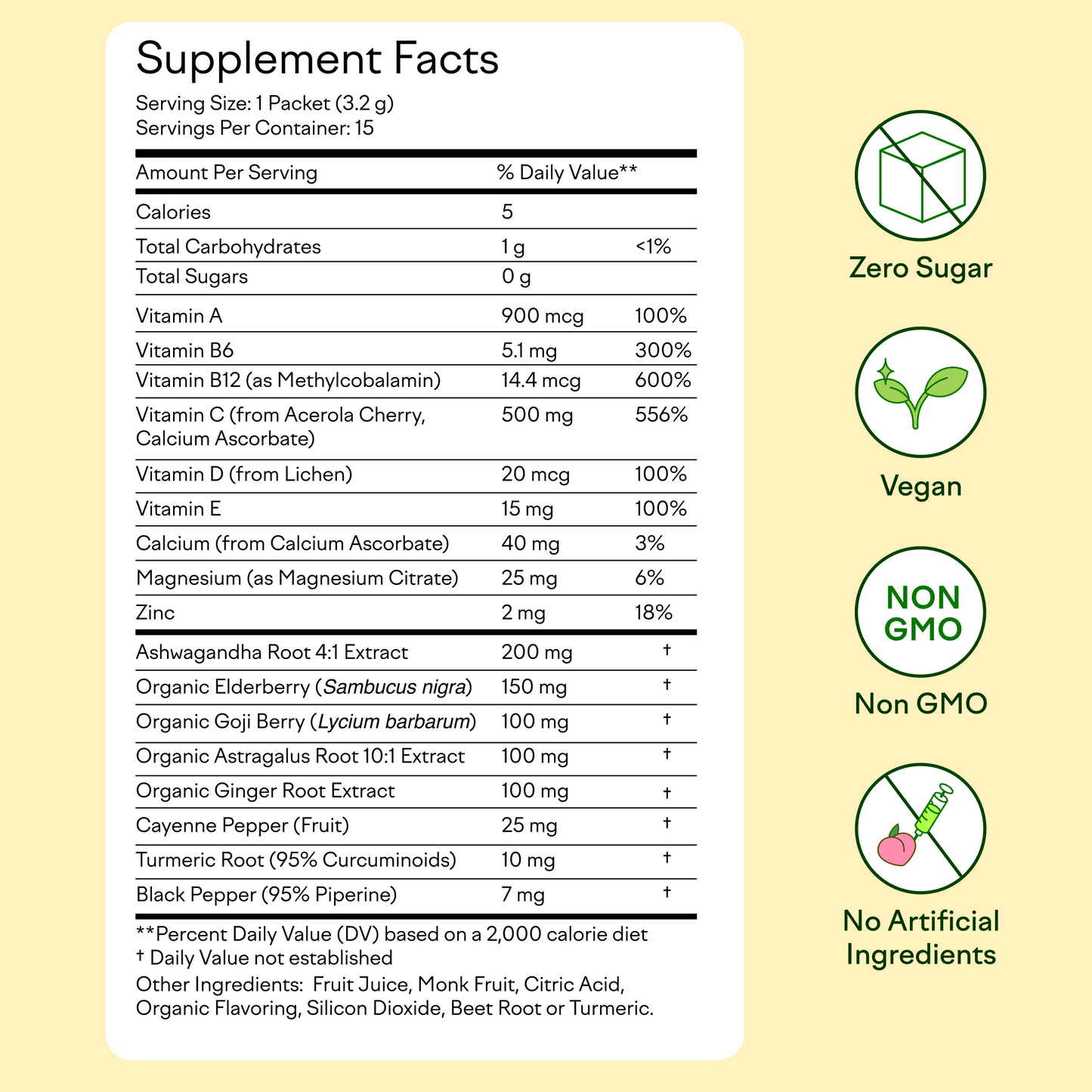 Feel Goods Immunity Icon, Vitamin C Immune Support Powder Packets - 500mg Vitamin C, Elderberry, Ginger, Turmeric & Key Vitamins for Daily Immune Health - Sugar-Free & Caffeine-Free Drink Mix Packets